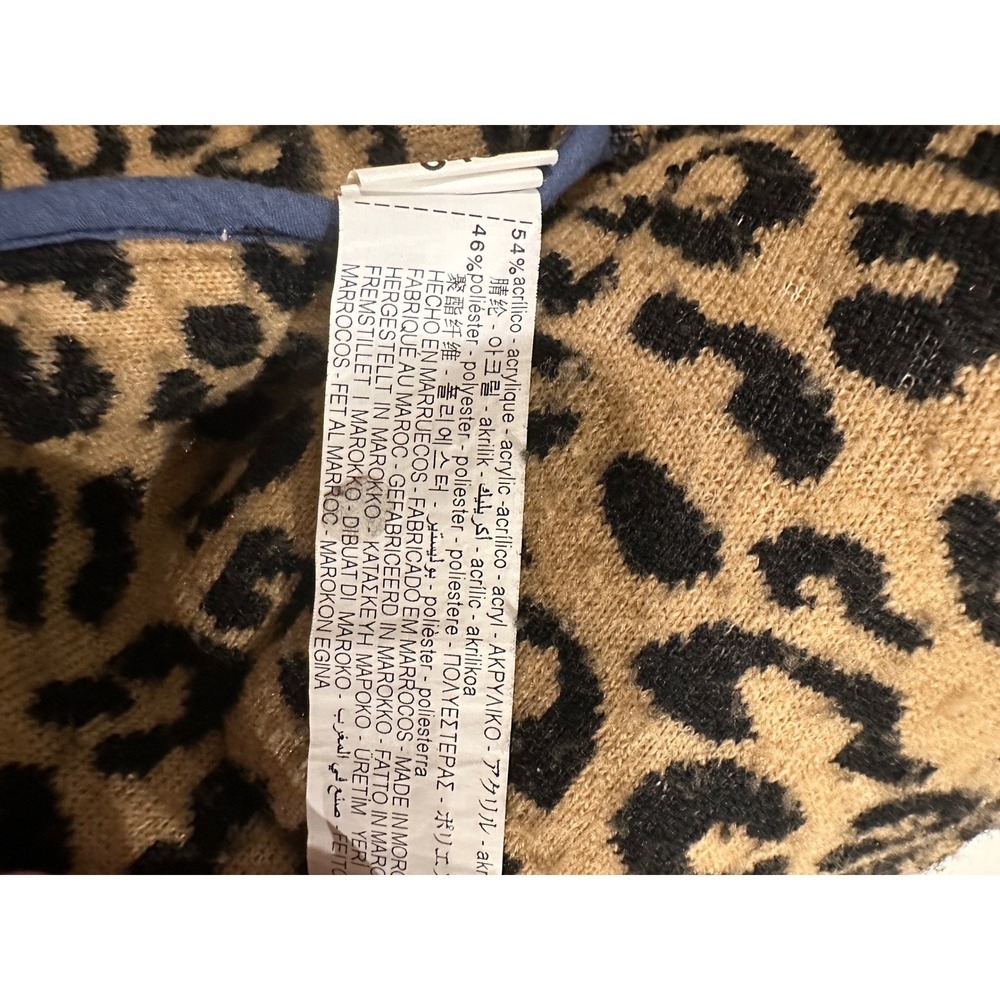 Zara Kids Leopard‎ Print Fleece Shacket Button Front Jacket Brown Tan Size 11-12 - Picture 5 of 6